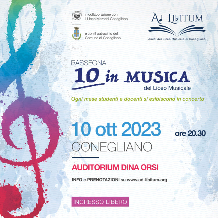 10 in musica liceo musicale Conegliano locandina